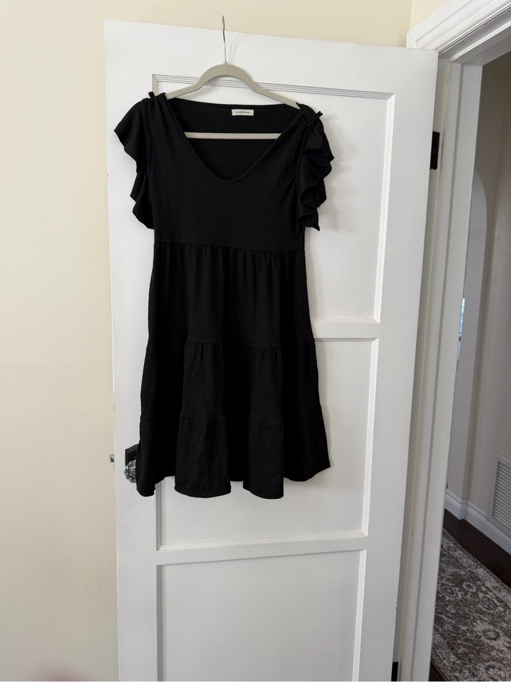 Max Studio Black Textured Top